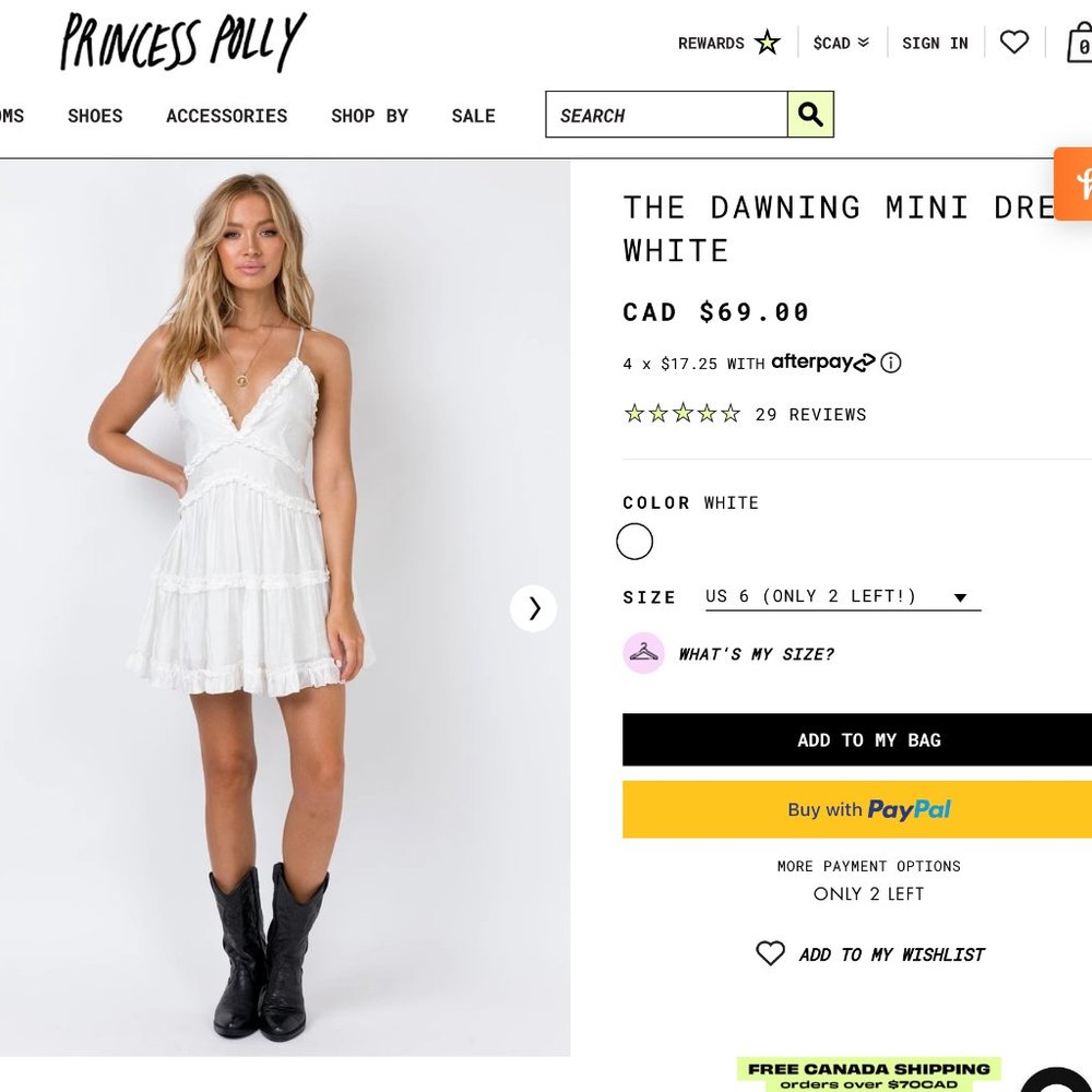 White Princess Polly Dress (avoid duties!)